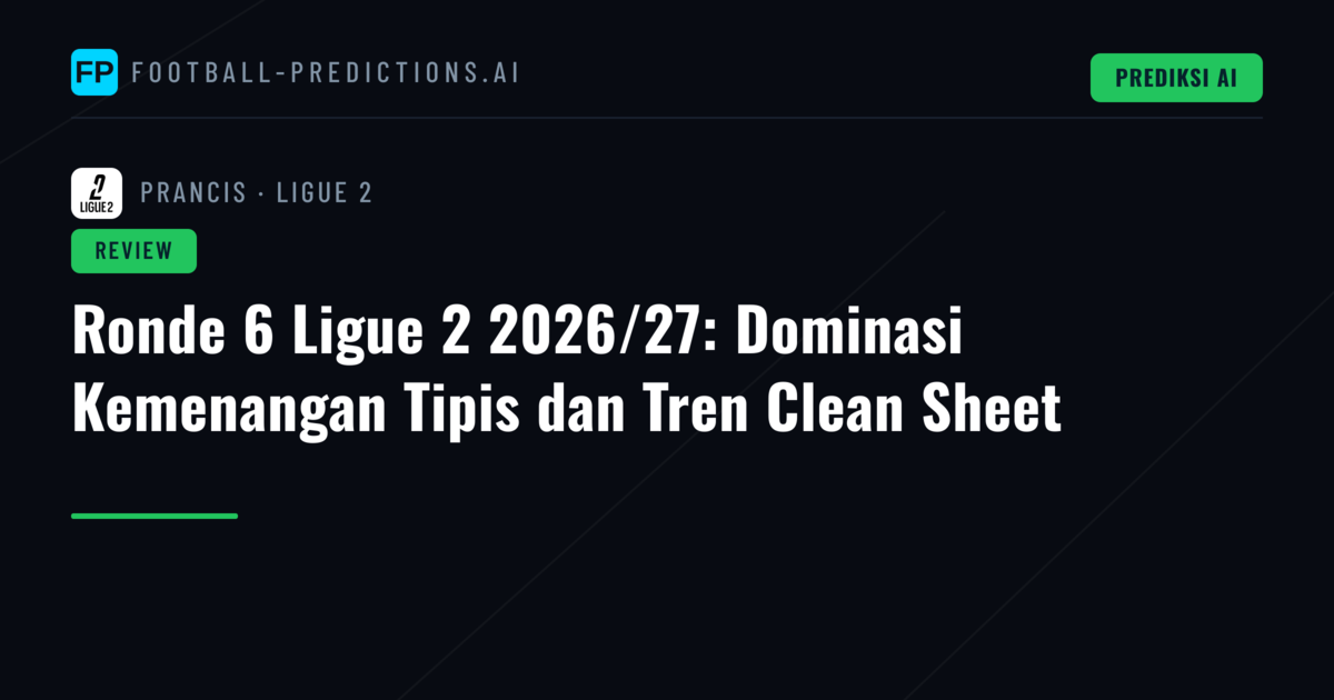 Ronde 6 Ligue 2 2026/27: Dominasi Kemenangan Tipis dan Tren Clean Sheet