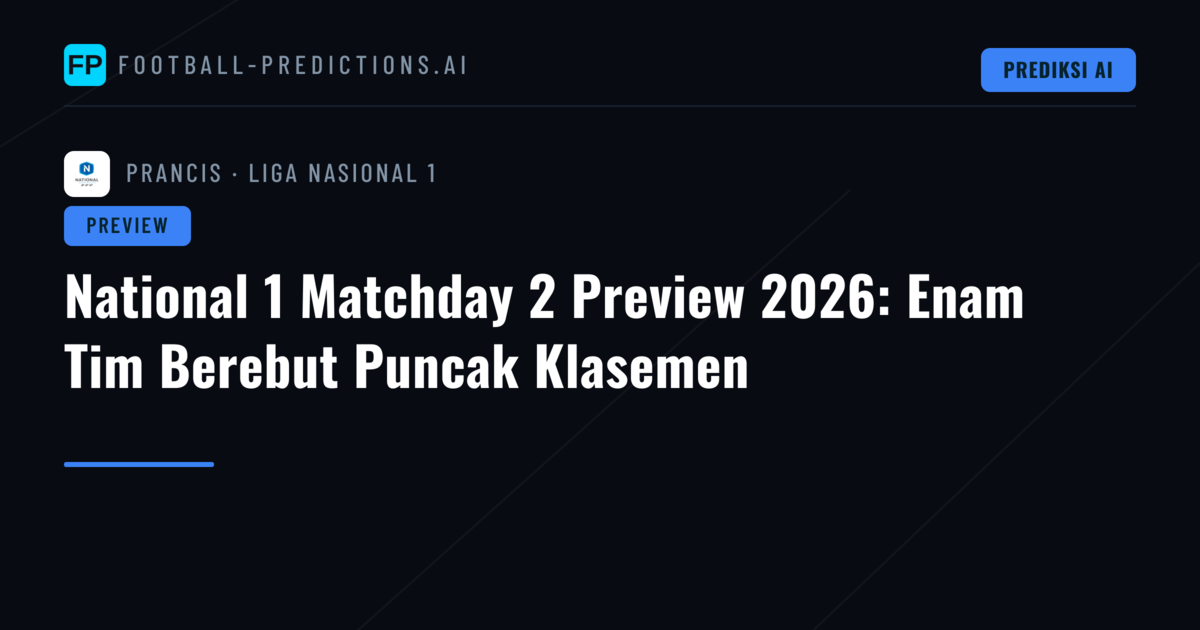 National 1 Matchday 2 Preview 2026: Enam Tim Berebut Puncak Klasemen