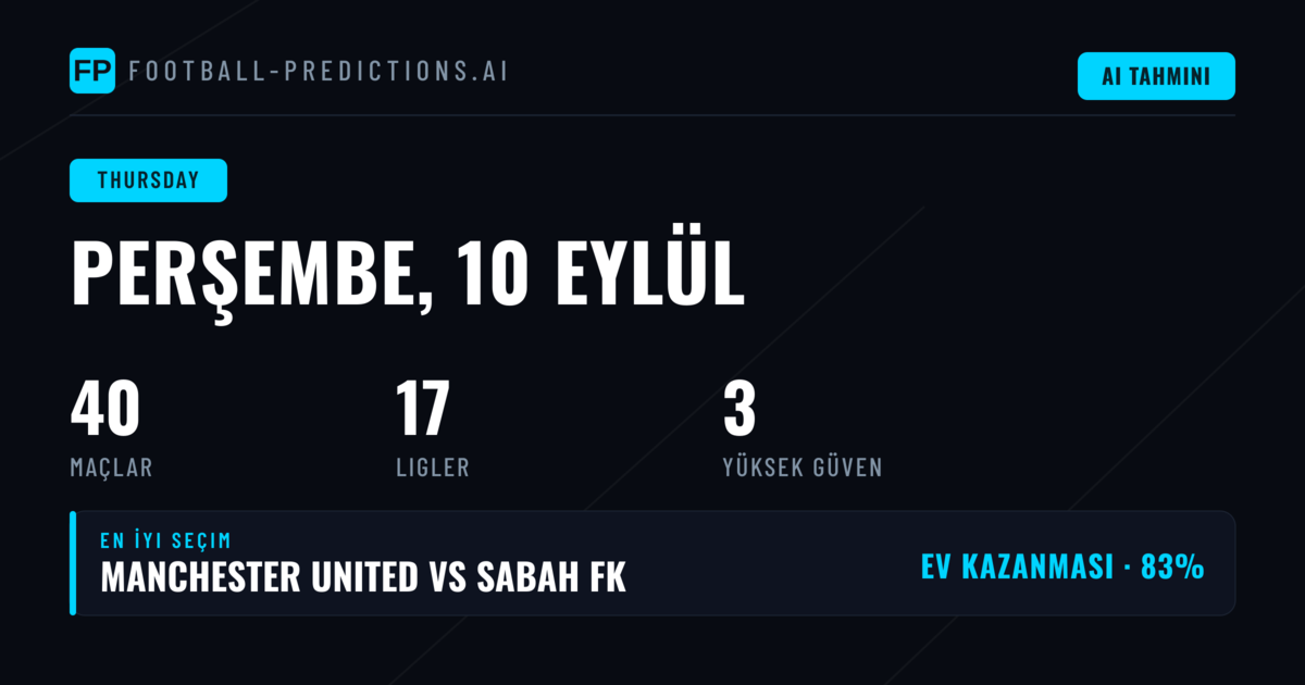 Perşembe 10 Eylül 2026 MLS İddaa Tahminleri
