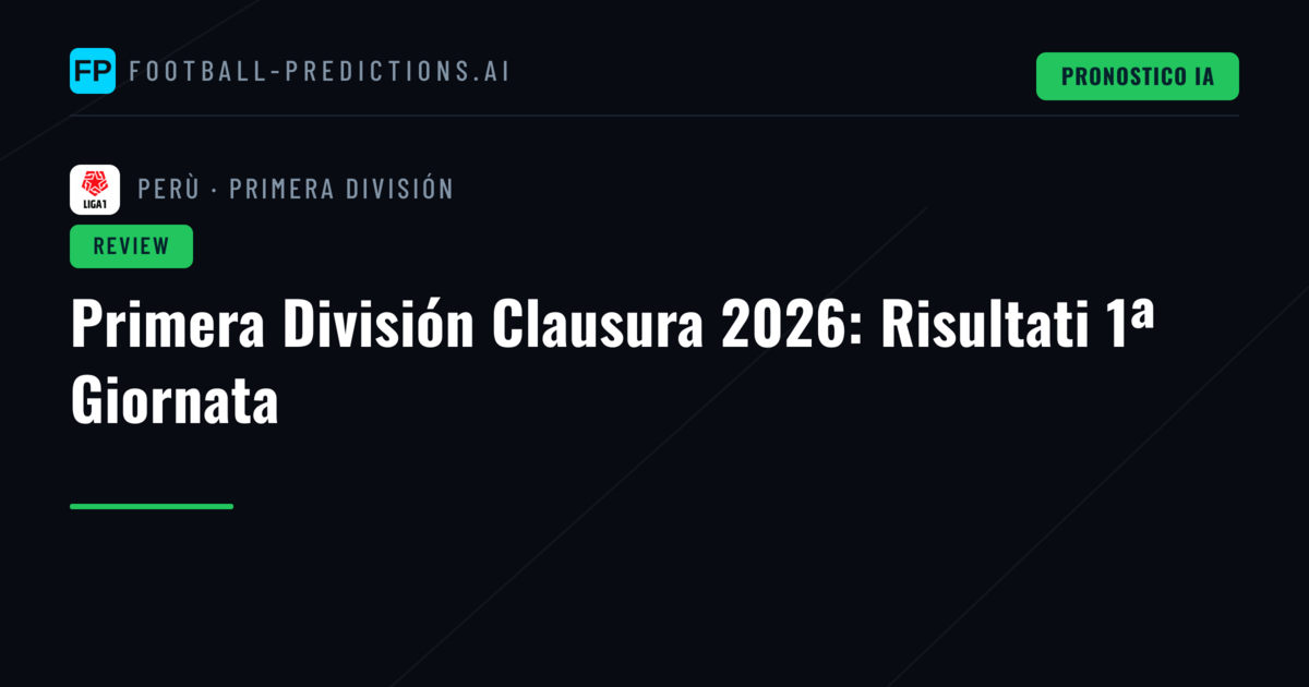 Primera División Clausura 2026: Risultati 1ª Giornata
