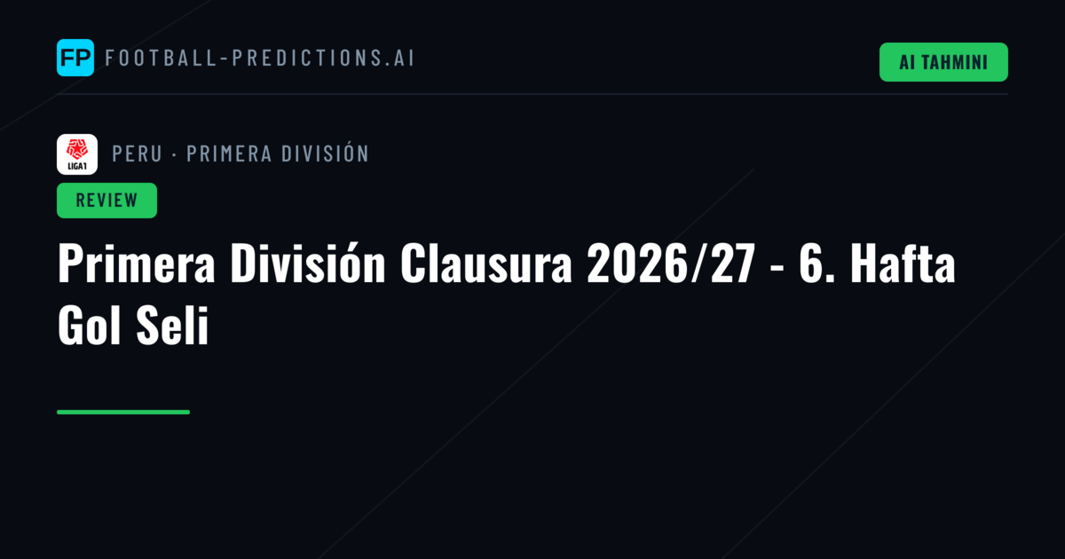 Primera División Clausura 2026/27 - 6. Hafta Gol Seli