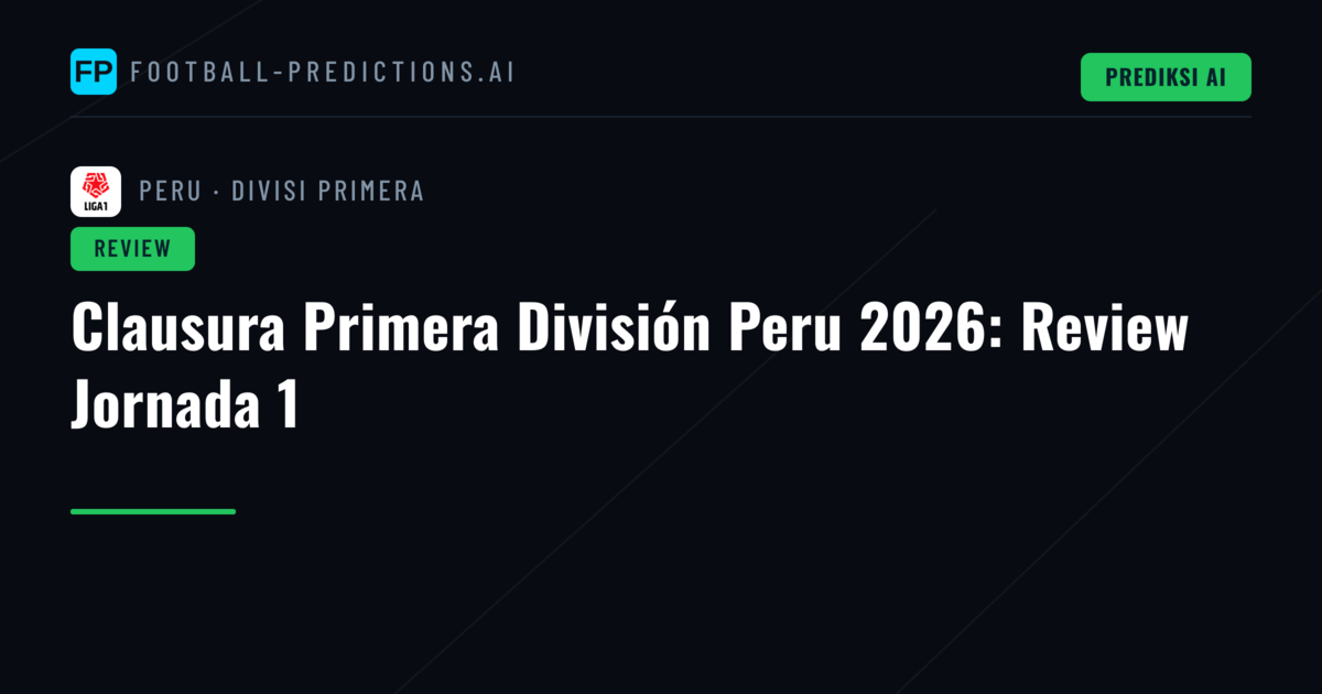 Clausura Primera División Peru 2026: Review Jornada 1