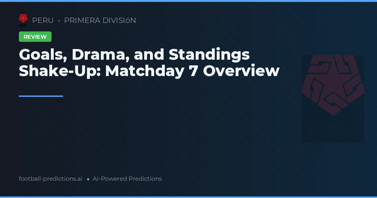 Goals, Drama, and Standings Shake-Up: Matchday 7 Overview