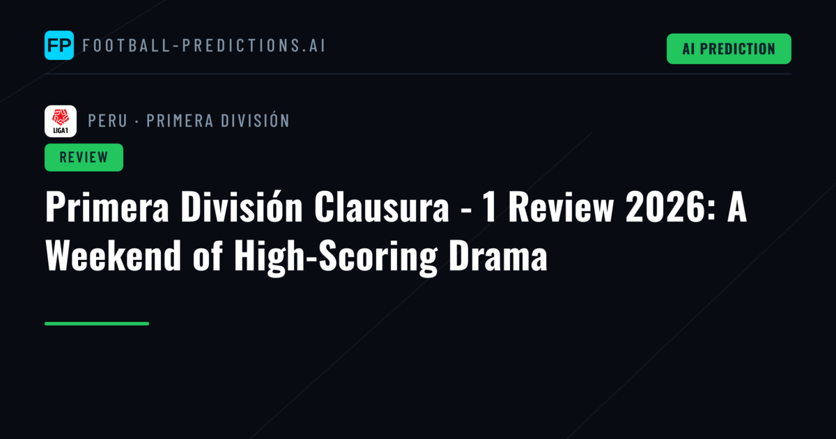 Primera División Clausura - 1 Review 2026: A Weekend of High-Scoring Drama