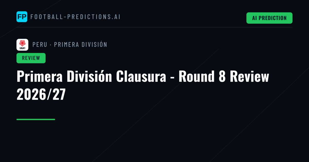 Primera División Clausura - Round 8 Review 2026/27