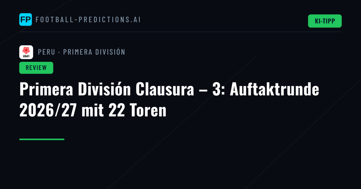 Primera División Clausura – 3: Auftaktrunde 2026/27 mit 22 Toren