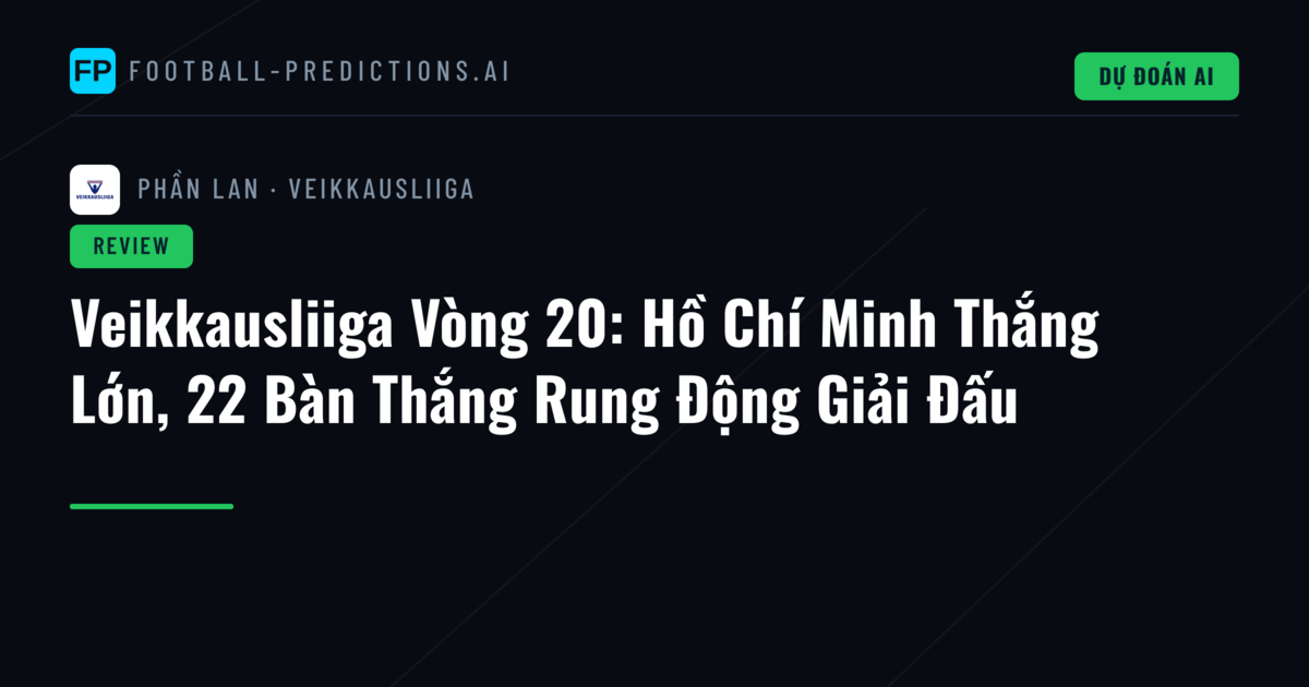 Veikkausliiga Vòng 20: Hồ Chí Minh Thắng Lớn, 22 Bàn Thắng Rung Động Giải Đấu