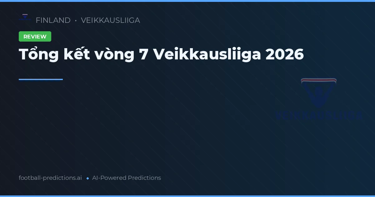 Tổng kết vòng 7 Veikkausliiga 2026