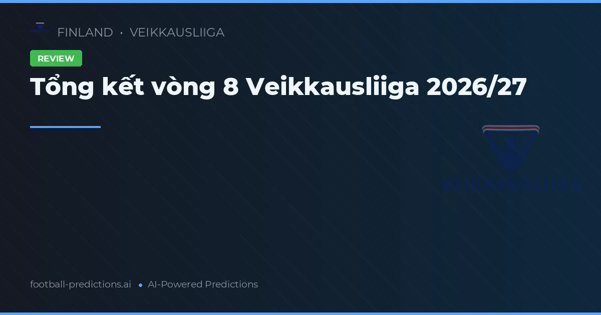 Tổng kết vòng 8 Veikkausliiga 2026/27