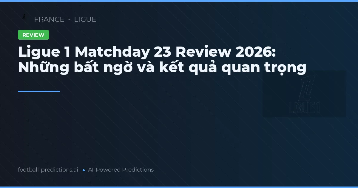Ligue 1 Matchday 23 Review 2026: Những bất ngờ và kết quả quan trọng