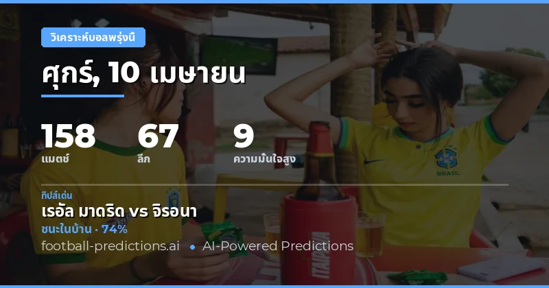 วิเคราะห์ฟุตบอลพรุ่งนี้ 10 เมษายน 2026