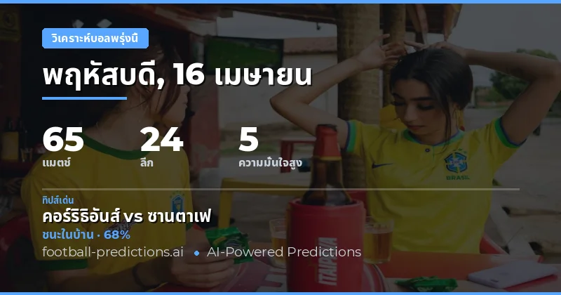 วันพรุ่งนี้กับการแข่งขันฟุตบอลที่น่าสนใจ