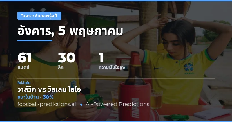 ภาพรวมตลาดฟุตบอลและสถิติสำคัญสำหรับวันที่ 5 พฤษภาคม 2026
