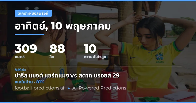 ภาพรวมตลาดฟุตบอลวันพรุ่งนี้ 10 พฤษภาคม 2026