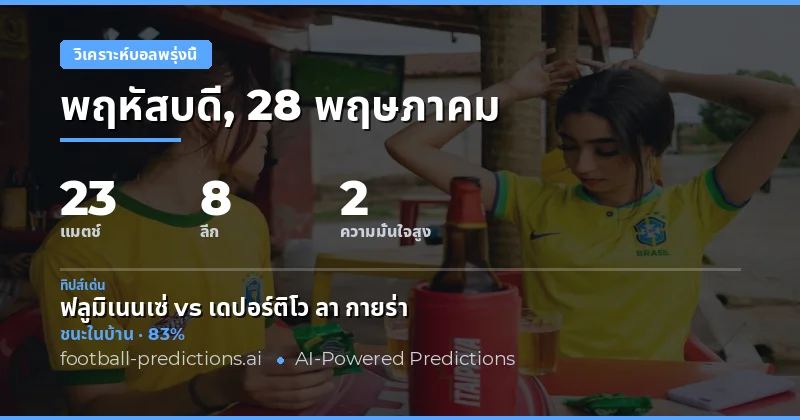 ภาพรวมการแข่งขันฟุตบอลวันพรุ่งนี้ 28 พฤษภาคม 2026