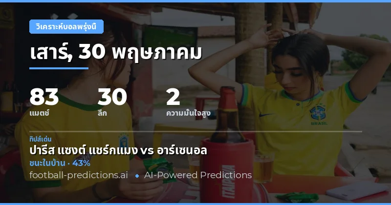 ภาพรวมการเดิมพันและสถิติสำคัญสำหรับวันพรุ่งนี้