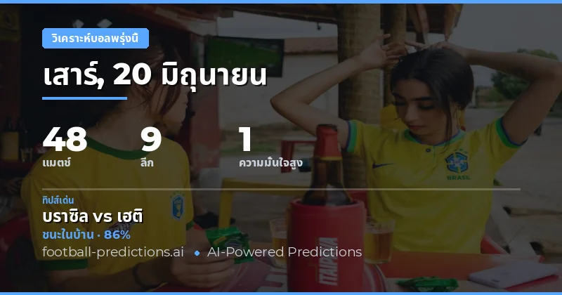 พิกเก็ตแนะนำสำหรับวันเสาร์ที่ 20 มิถุนายน 2569