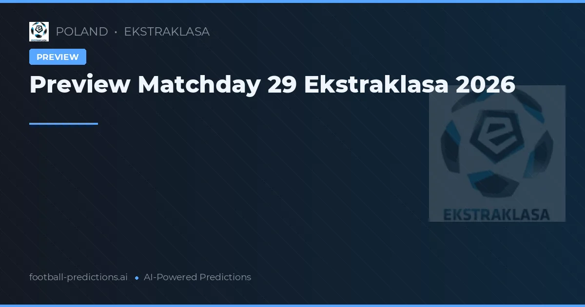Preview Matchday 29 Ekstraklasa 2026