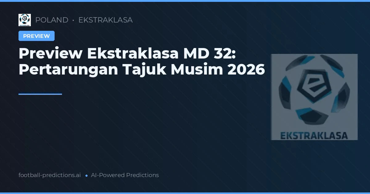 Preview Ekstraklasa MD 32: Pertarungan Tajuk Musim 2026
