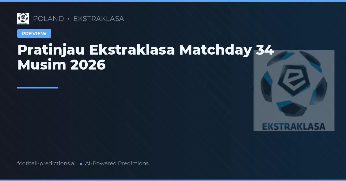 Pratinjau Ekstraklasa Matchday 34 Musim 2026