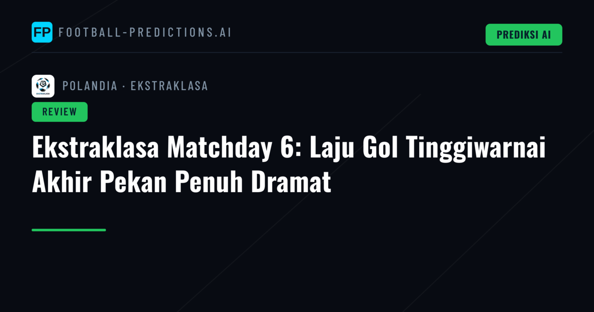 Ekstraklasa Matchday 6: Laju Gol Tinggiwarnai Akhir Pekan Penuh Dramat