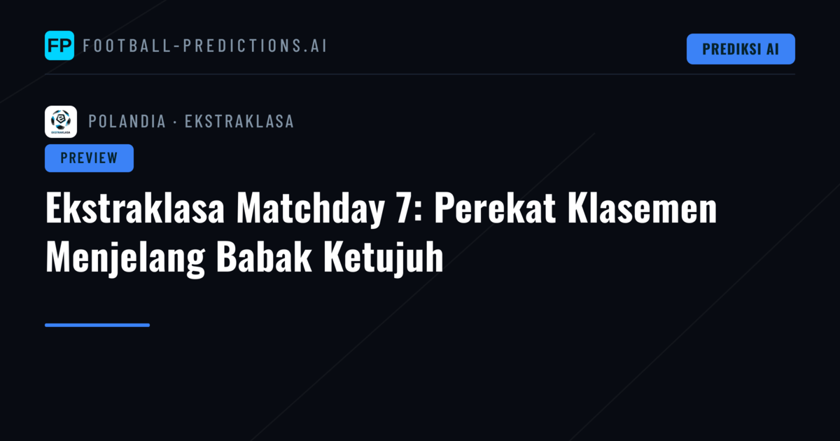 Ekstraklasa Matchday 7: Perekat Klasemen Menjelang Babak Ketujuh