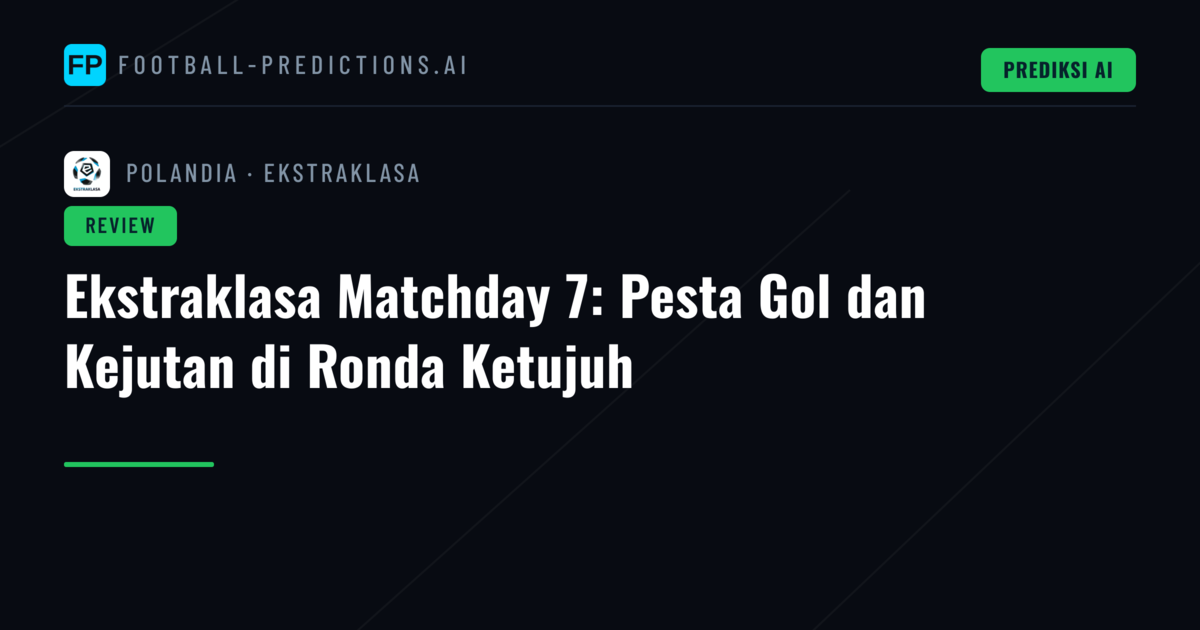 Ekstraklasa Matchday 7: Pesta Gol dan Kejutan di Ronda Ketujuh