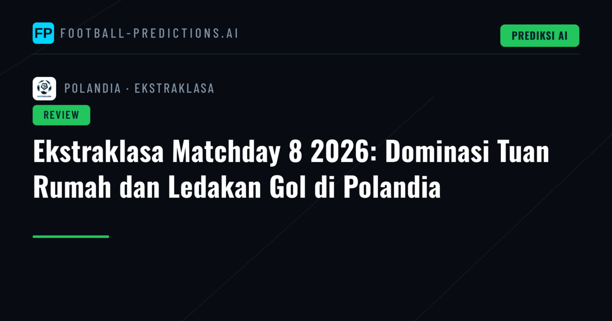 Ekstraklasa Matchday 8 2026: Dominasi Tuan Rumah dan Ledakan Gol di Polandia