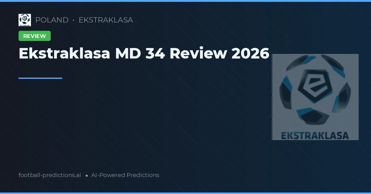 Ekstraklasa MD 34 Review 2026