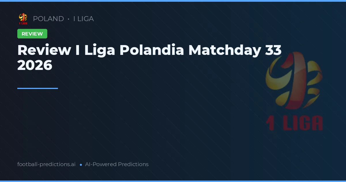 Review I Liga Polandia Matchday 33 2026