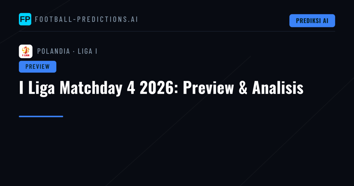 I Liga Matchday 4 2026: Preview & Analisis