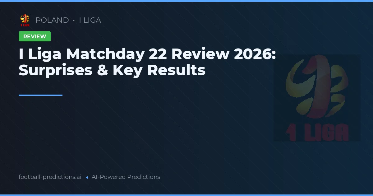 I Liga Matchday 22 Review 2026: Surprises & Key Results