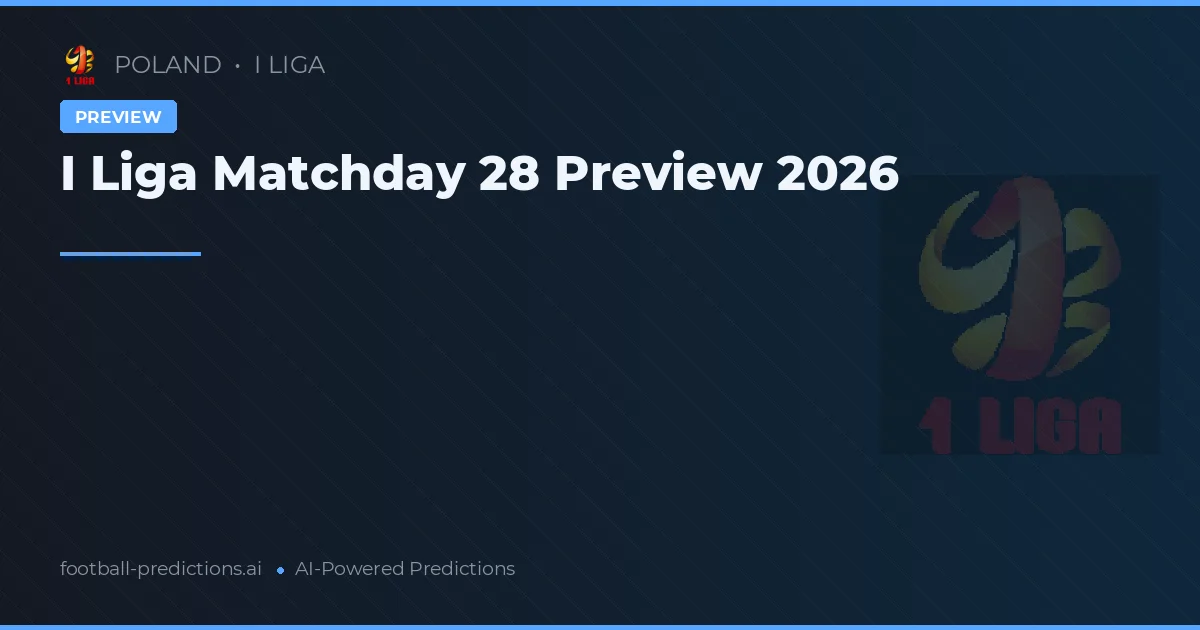 I Liga Matchday 28 Preview 2026