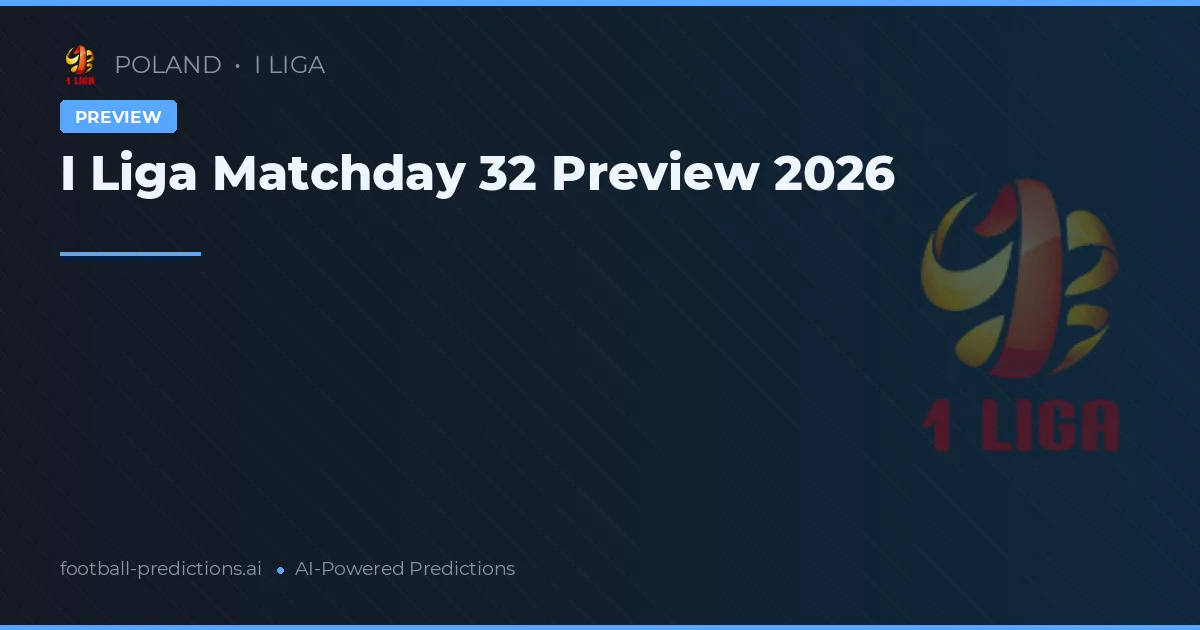 I Liga Matchday 32 Preview 2026