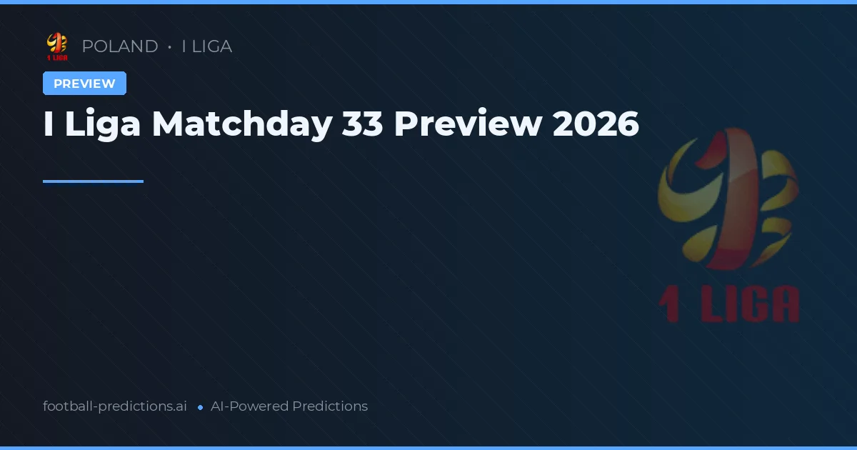 I Liga Matchday 33 Preview 2026