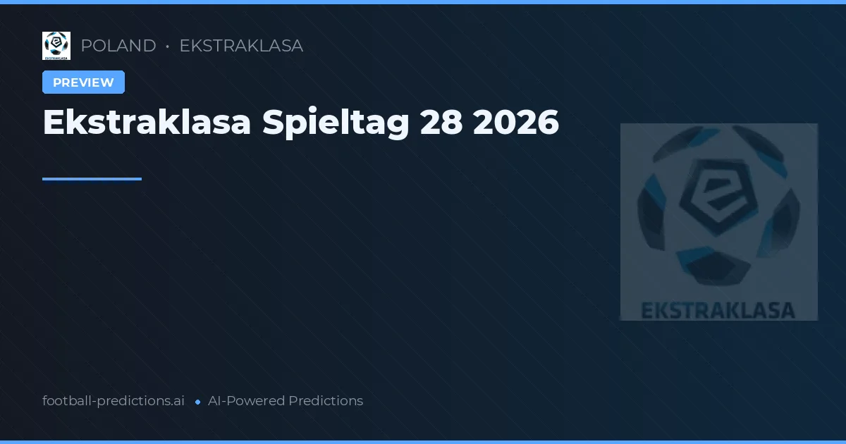 Ekstraklasa Spieltag 28 2026