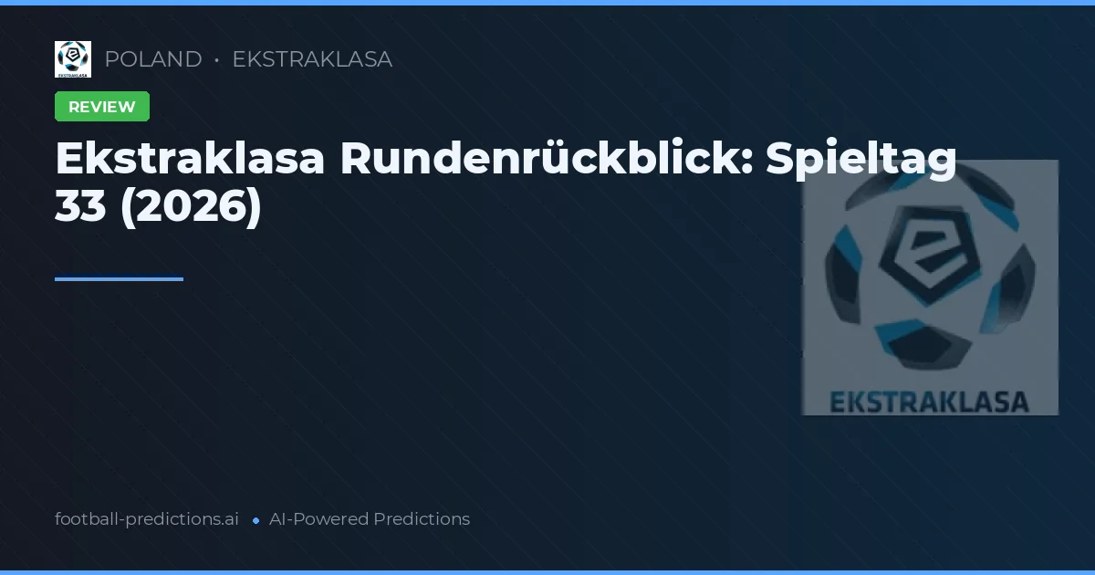 Ekstraklasa Rundenrückblick: Spieltag 33 (2026)