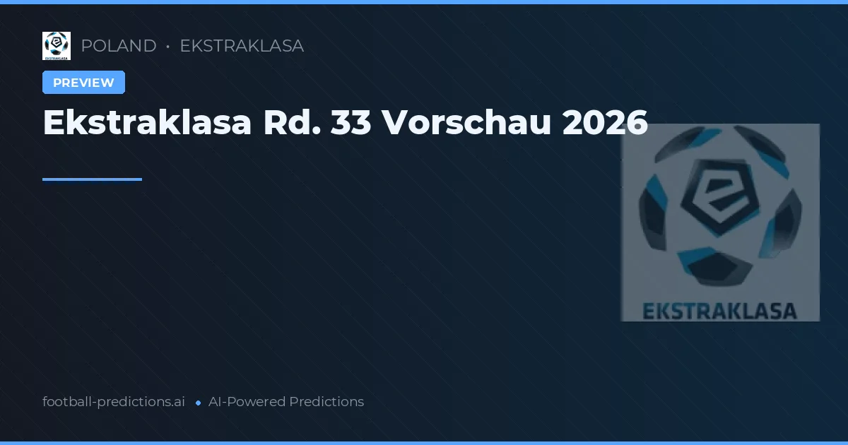 Ekstraklasa Rd. 33 Vorschau 2026
