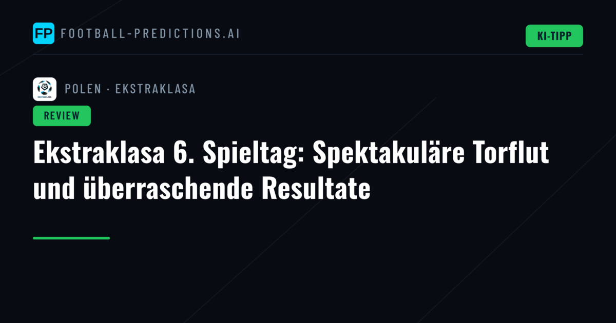 Ekstraklasa 6. Spieltag: Spektakuläre Torflut und überraschende Resultate