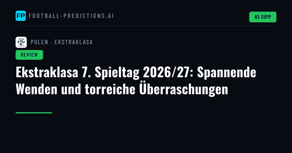 Ekstraklasa 7. Spieltag 2026/27: Spannende Wenden und torreiche Überraschungen