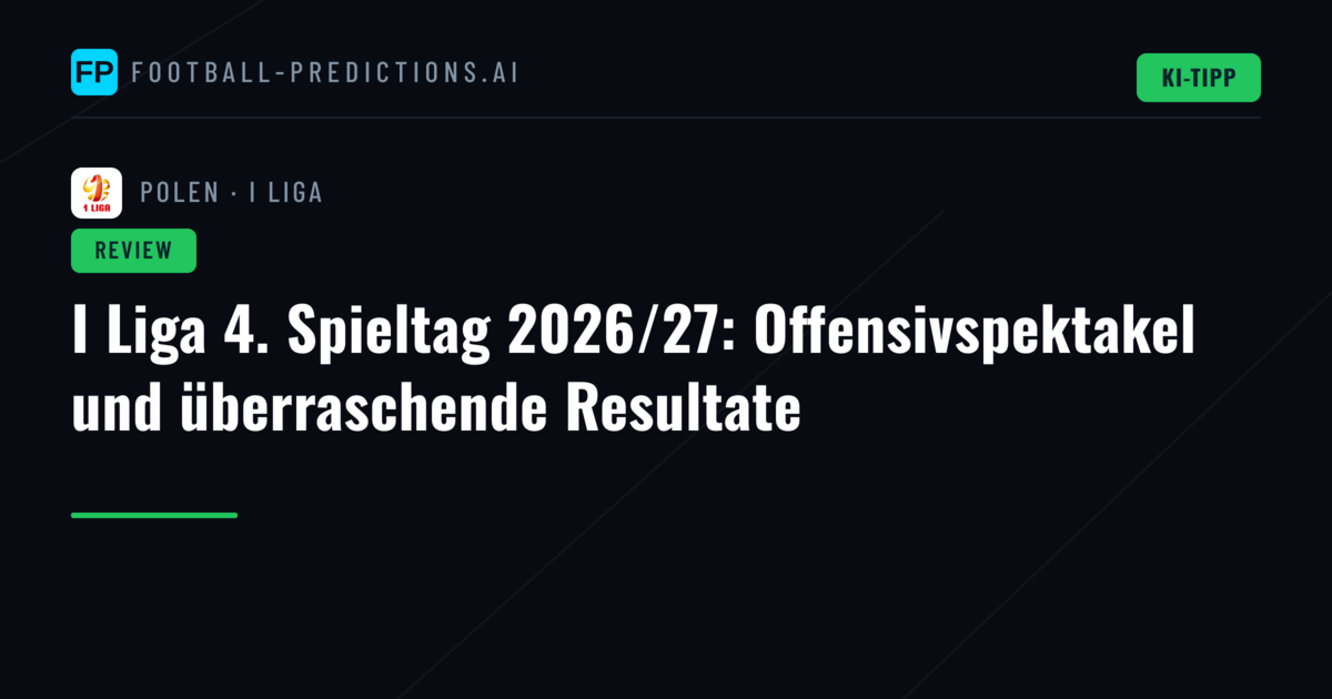 I Liga 4. Spieltag 2026/27: Offensivspektakel und überraschende Resultate