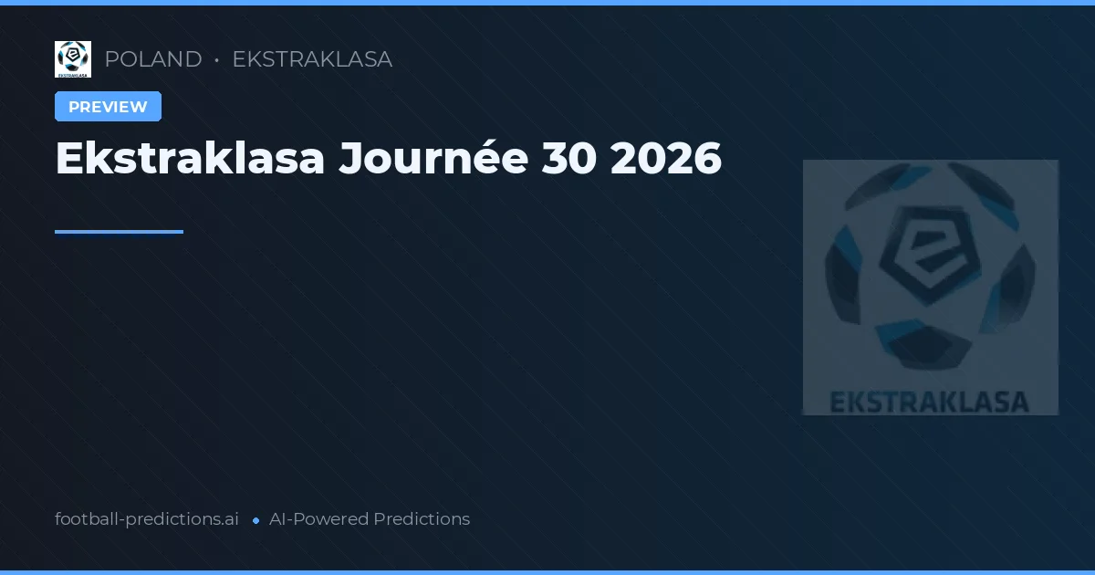 Ekstraklasa Journée 30 2026