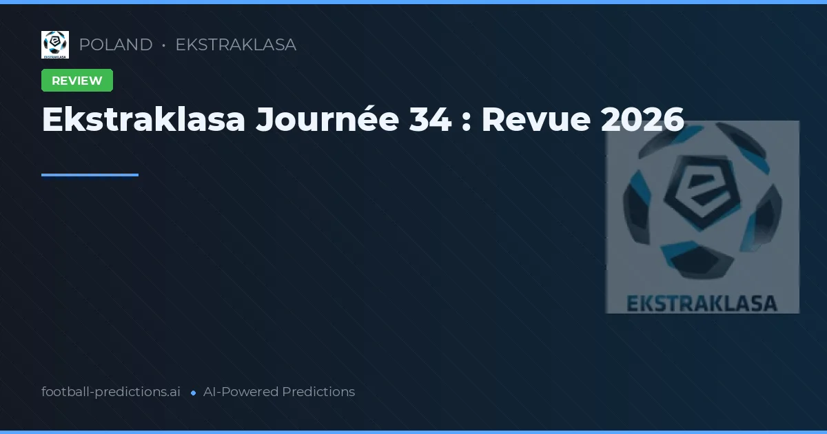 Ekstraklasa Journée 34 : Revue 2026