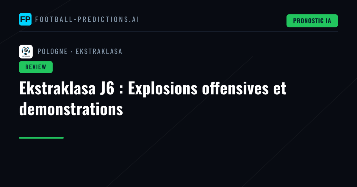 Ekstraklasa J6 : Explosions offensives et demonstrations