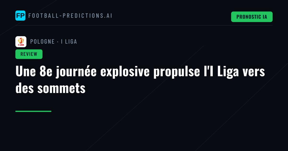 Une 8e journée explosive propulse l'I Liga vers des sommets