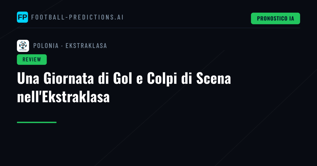 Una Giornata di Gol e Colpi di Scena nell'Ekstraklasa