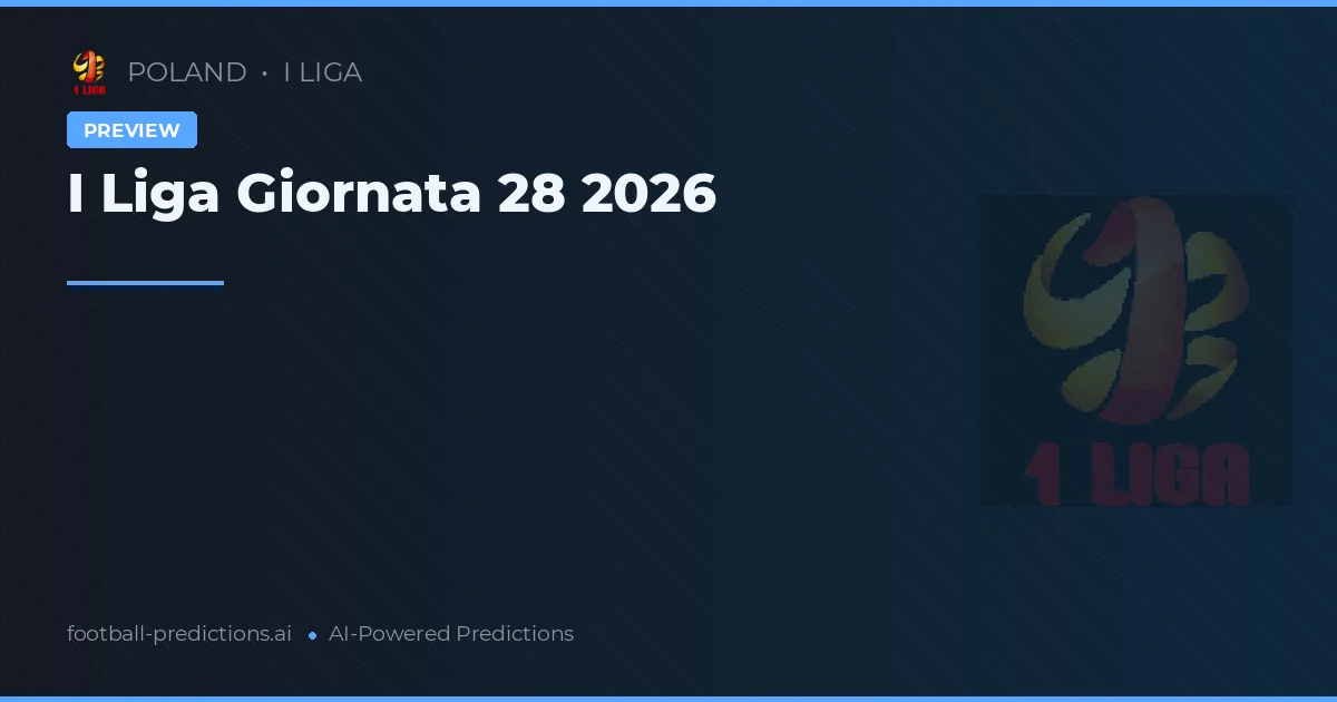 I Liga Giornata 28 2026
