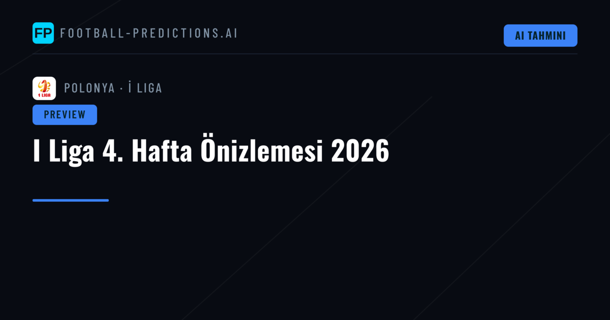 I Liga 4. Hafta Önizlemesi 2026