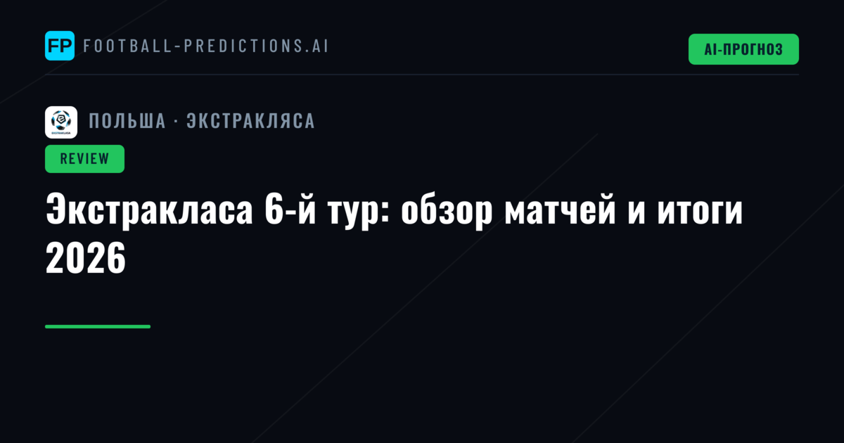 Экстракласа 6-й тур: обзор матчей и итоги 2026