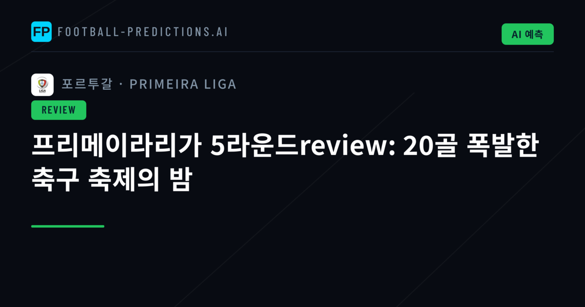 프리메이라리가 5라운드review: 20골 폭발한 축구 축제의 밤
